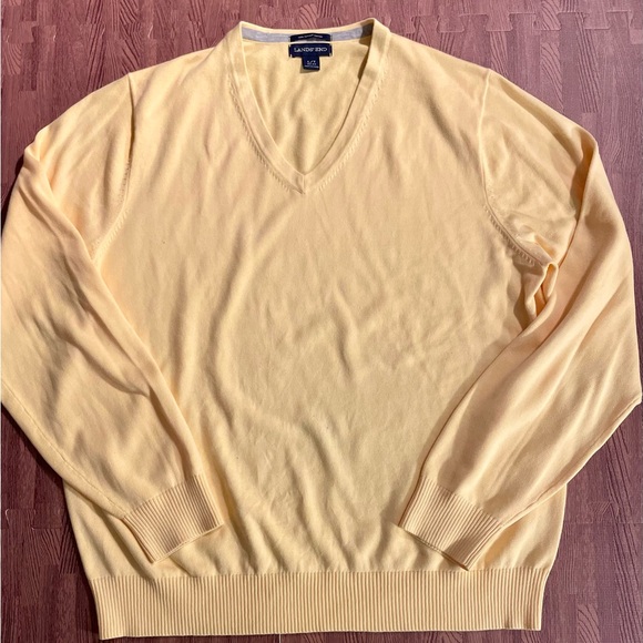 Lands End 100% Supima Cotton VNeck Sweater *Excellent Cond* Size L - Picture 1 of 4